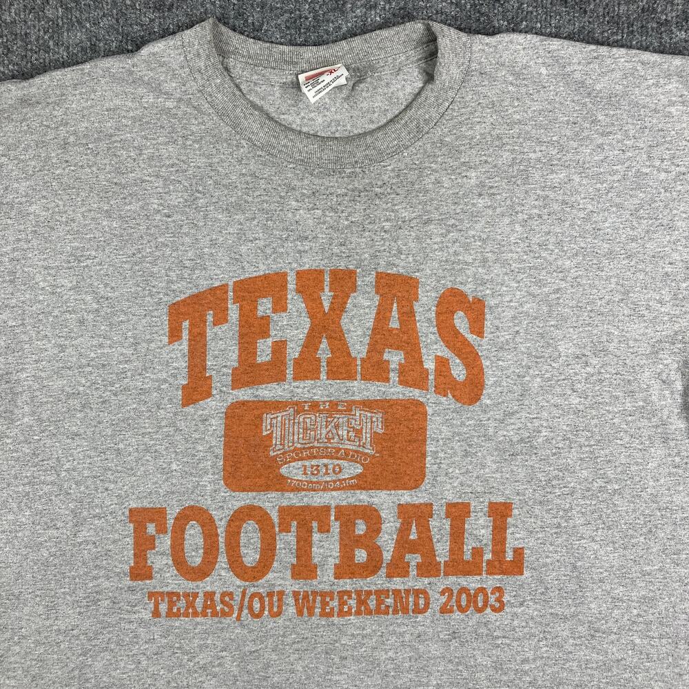 Anvil T-Shirt Mens Size XL Gray Texas Football 2003 OU Weekend Vintage Graphic